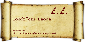 Lopóczi Leona névjegykártya